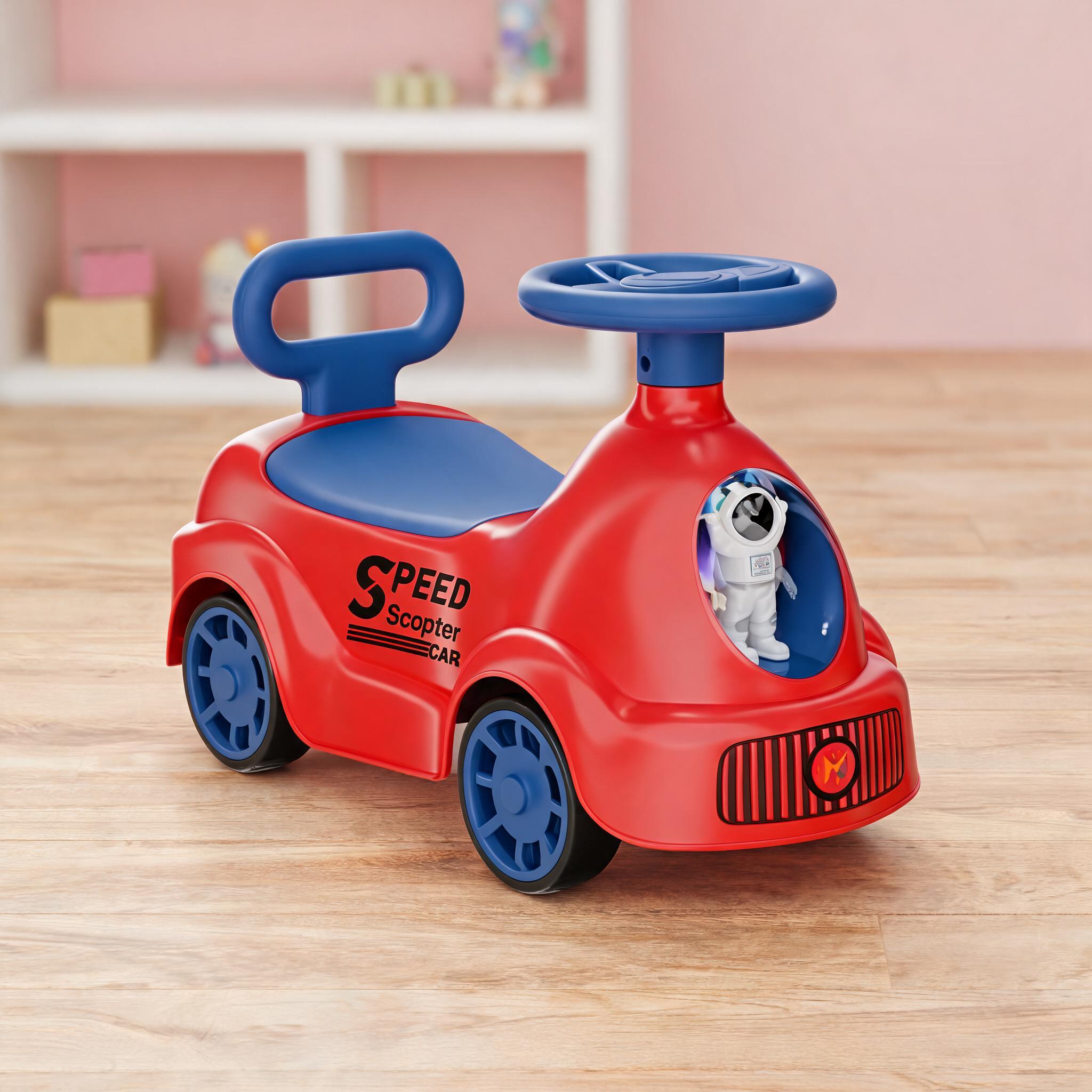 Red Ride On Toy Car With Steering Wheel