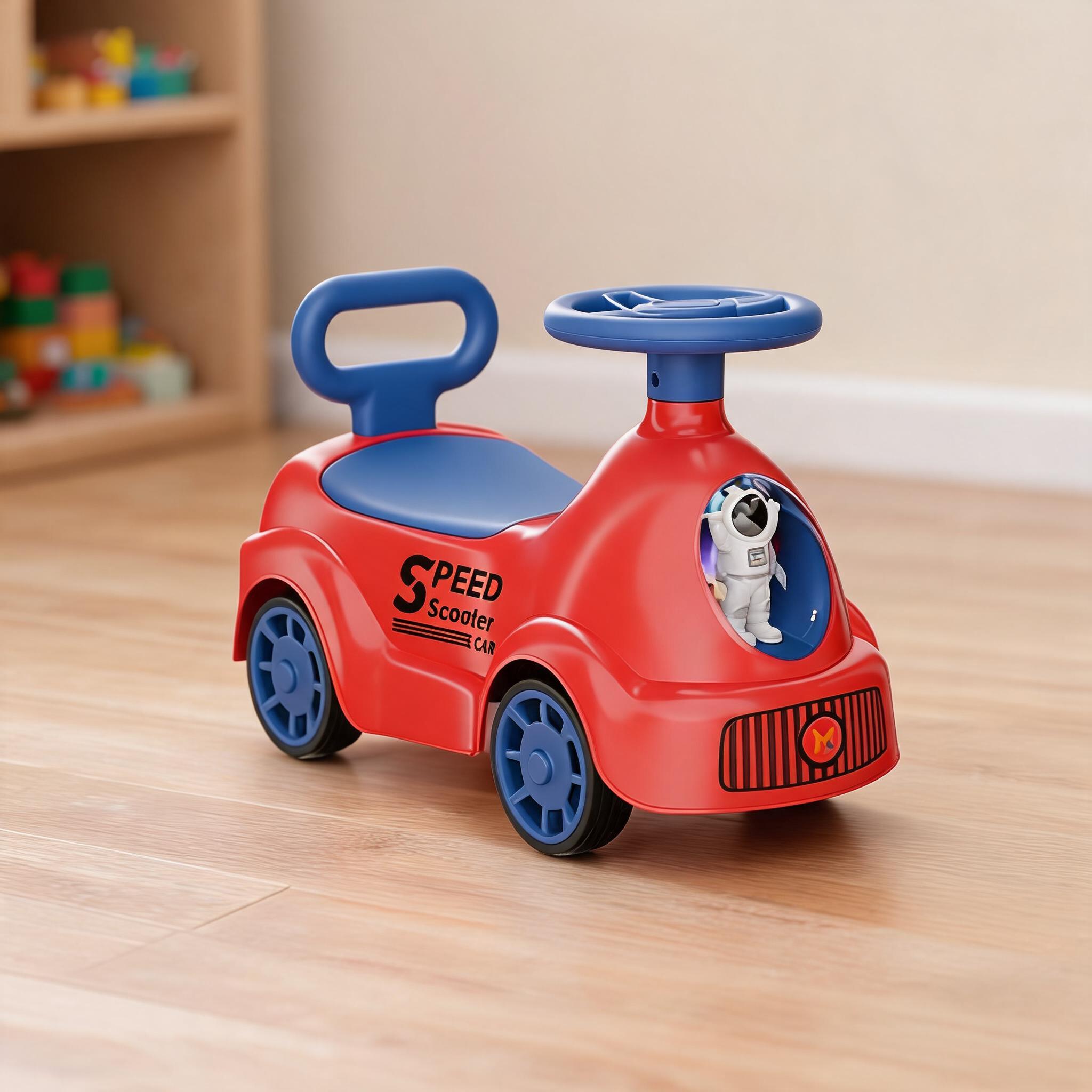 Red Ride On Toy Car With Steering Wheel