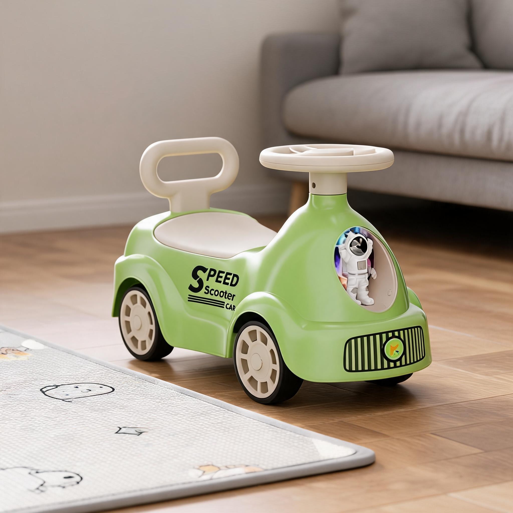 Green Plastic Push Ride On Toy Car