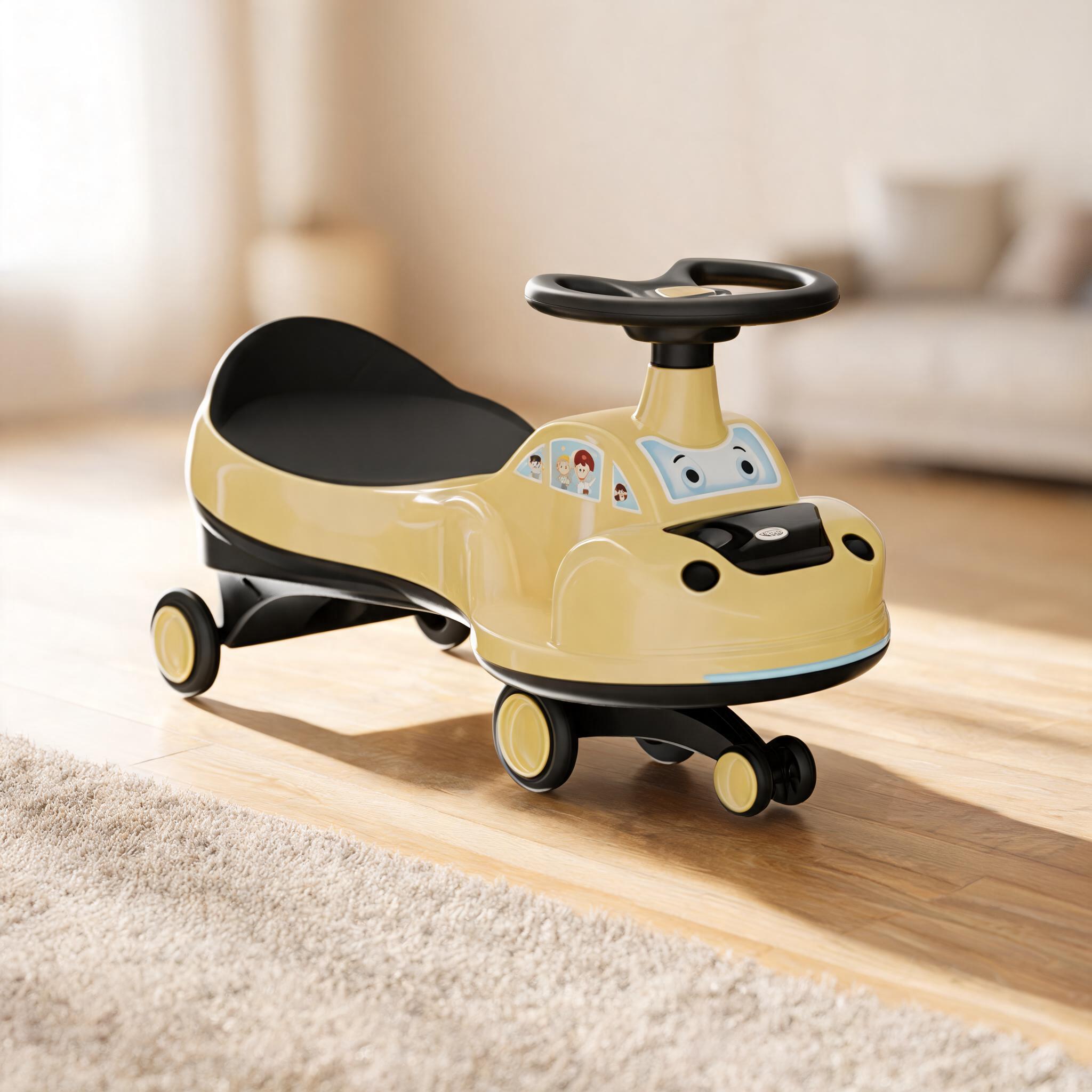 Yellow Cartoon Ride On Toy Car For Kids