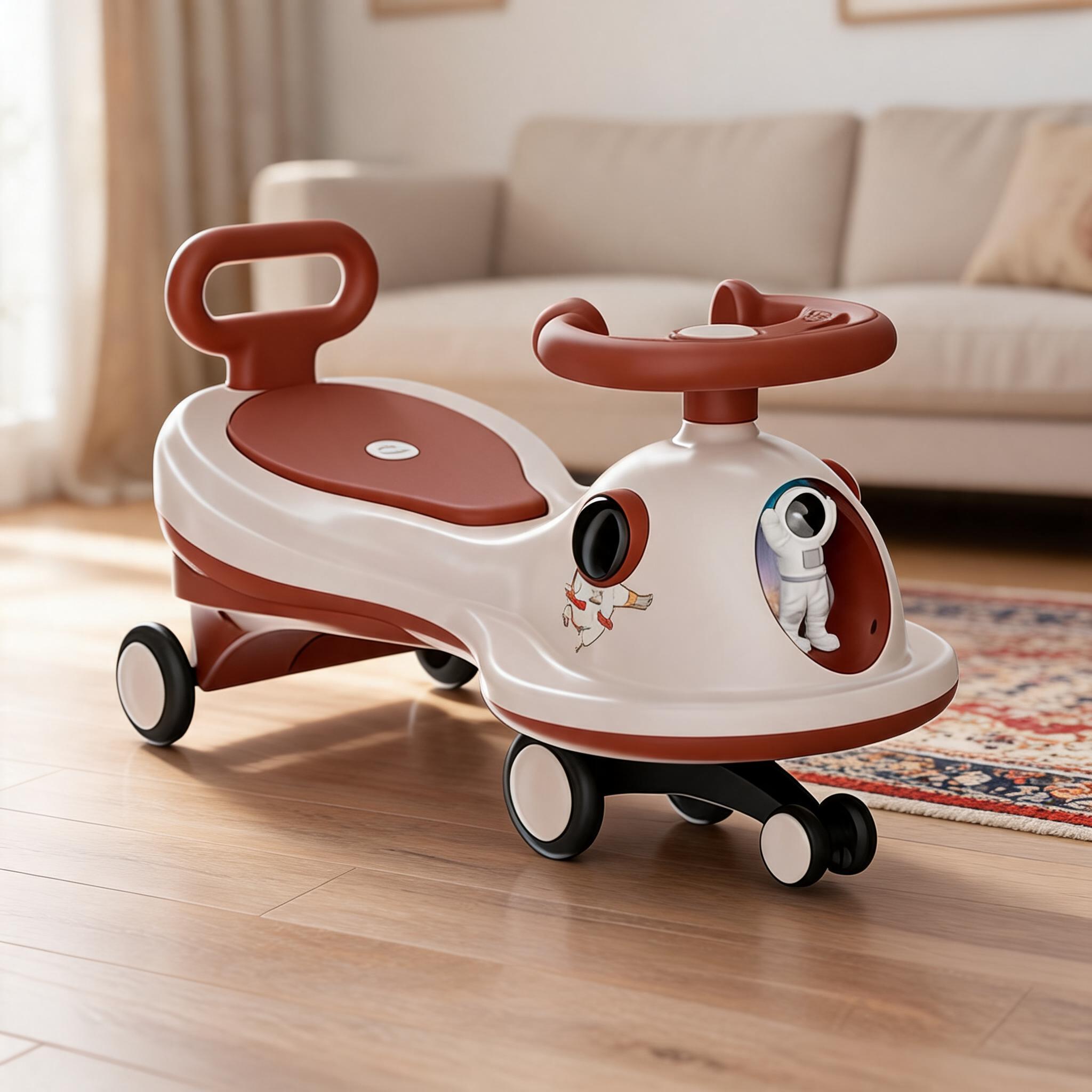 White And Brown Ride On Toy Car For Toddlers