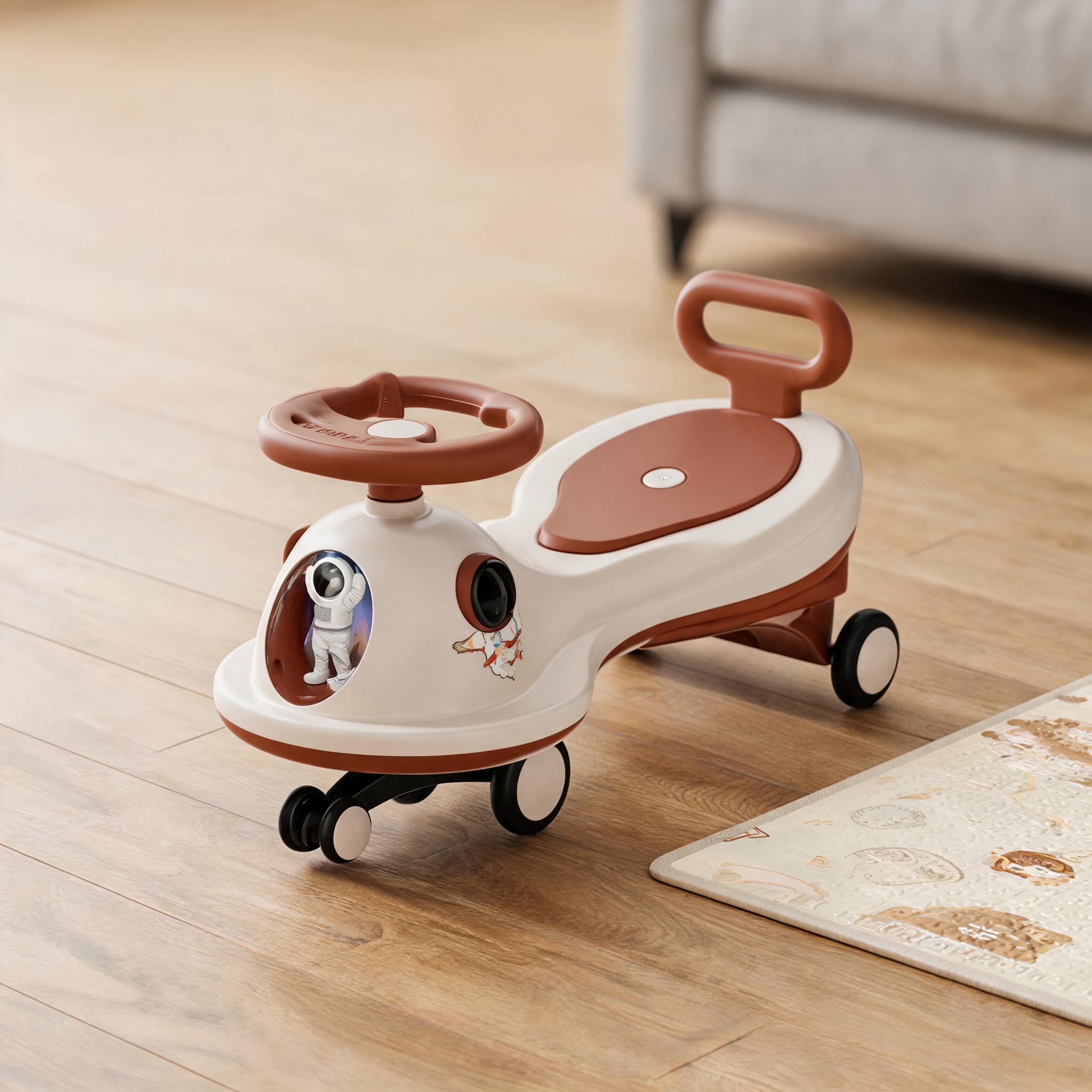 White And Brown Ride On Toy Car For Toddlers