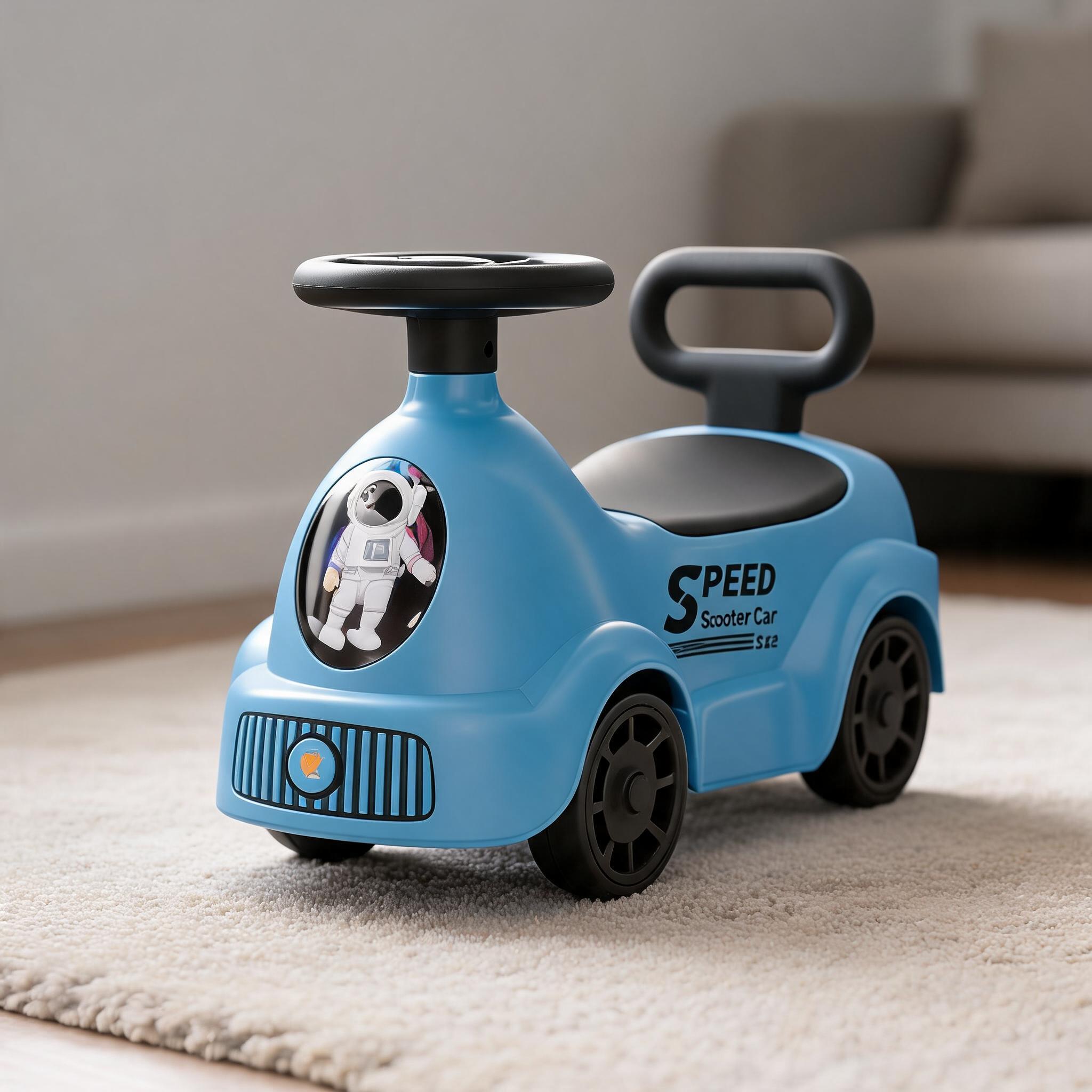 Blue Ride On Toy Car For Kids