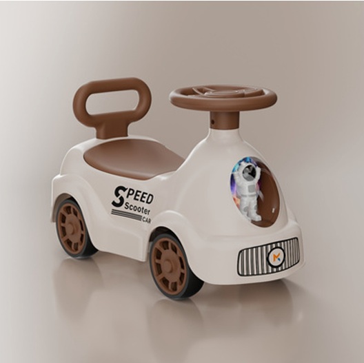 White Ride On Toy Car With Steering Wheel