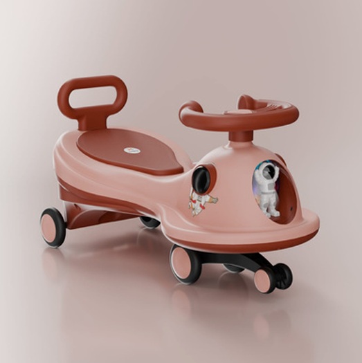 Pink Steering Wheel Ride On Toy Car