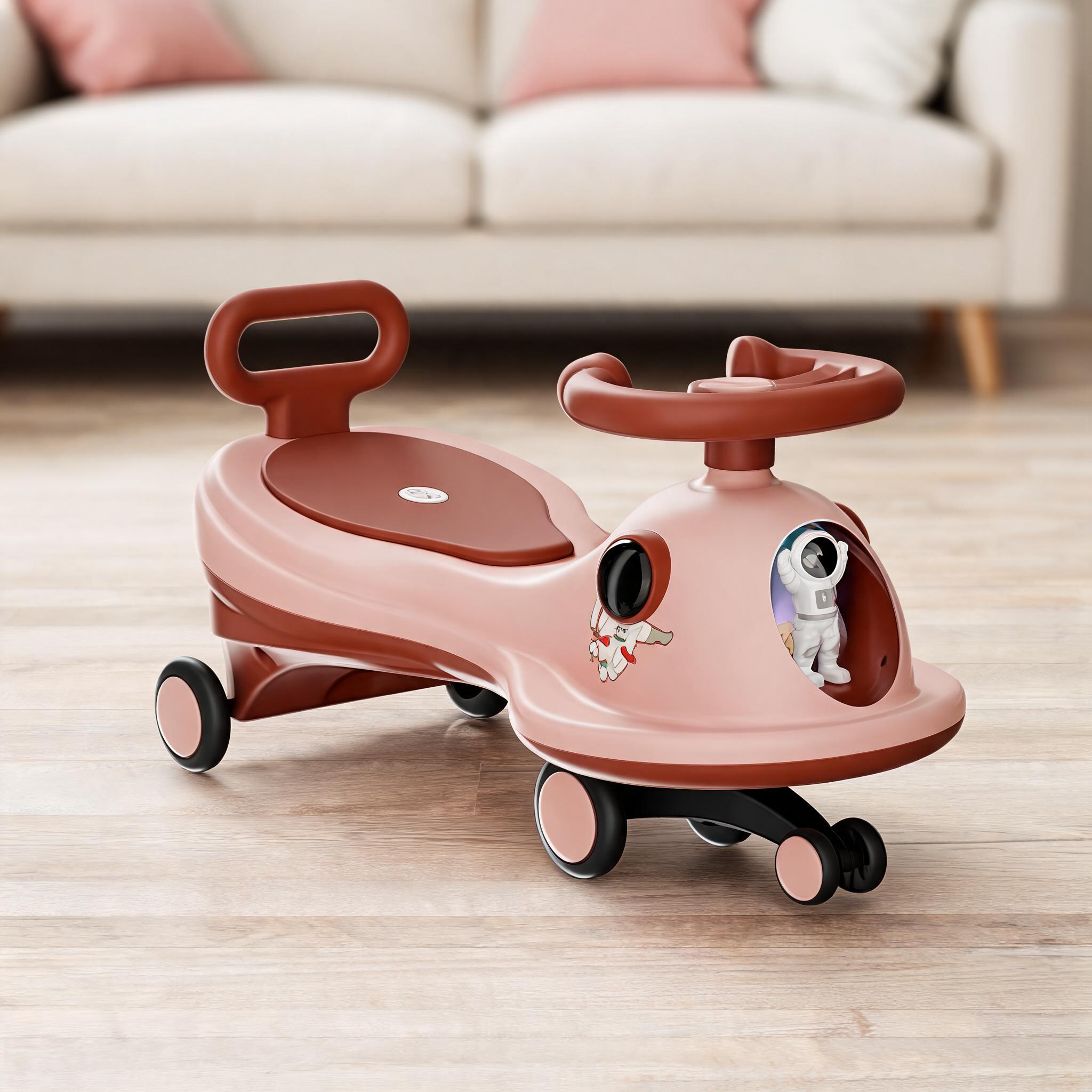 Pink Steering Wheel Ride On Toy Car