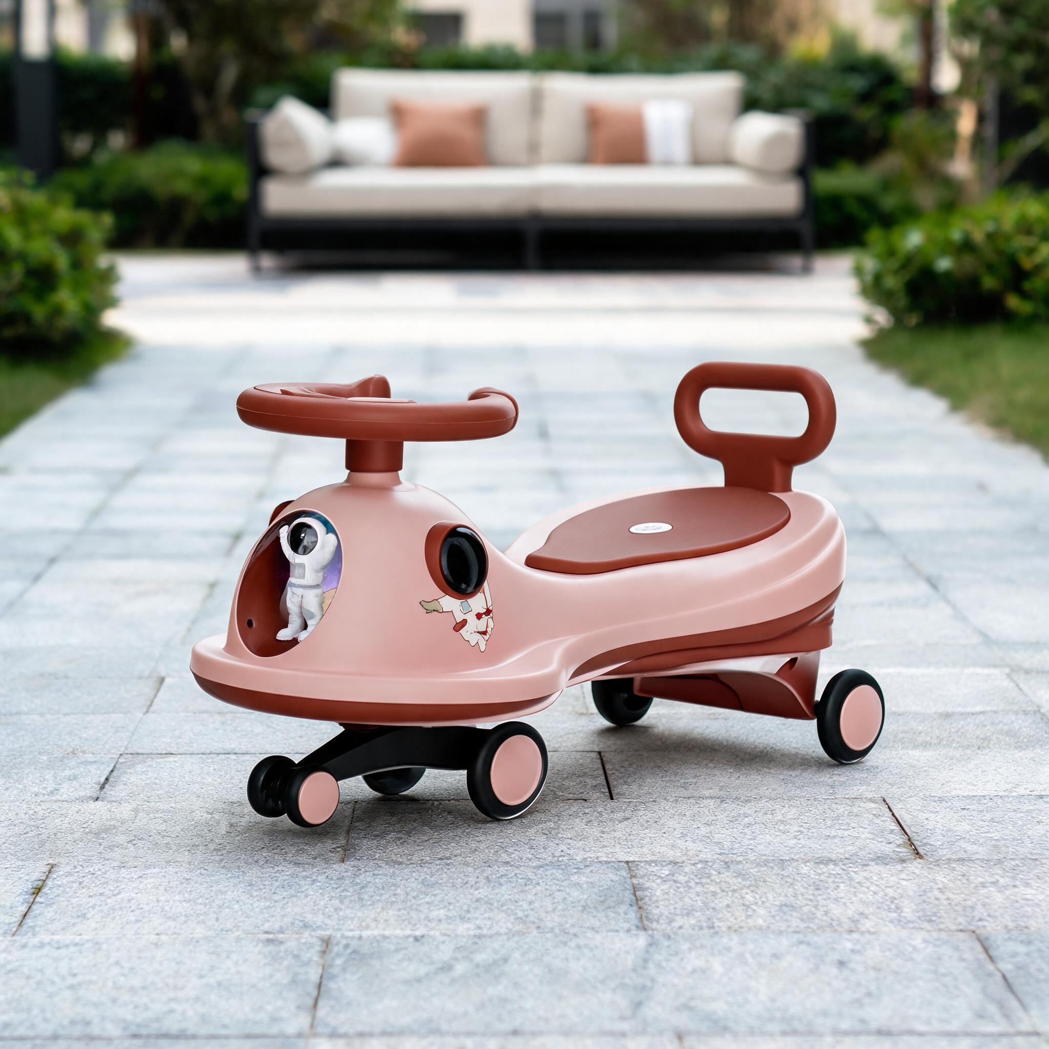 Pink Steering Wheel Ride On Toy Car