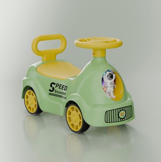 Green Ride On Toy Car With Steering Wheel