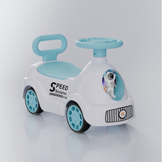 White And Turquoise Baby Ride On Car