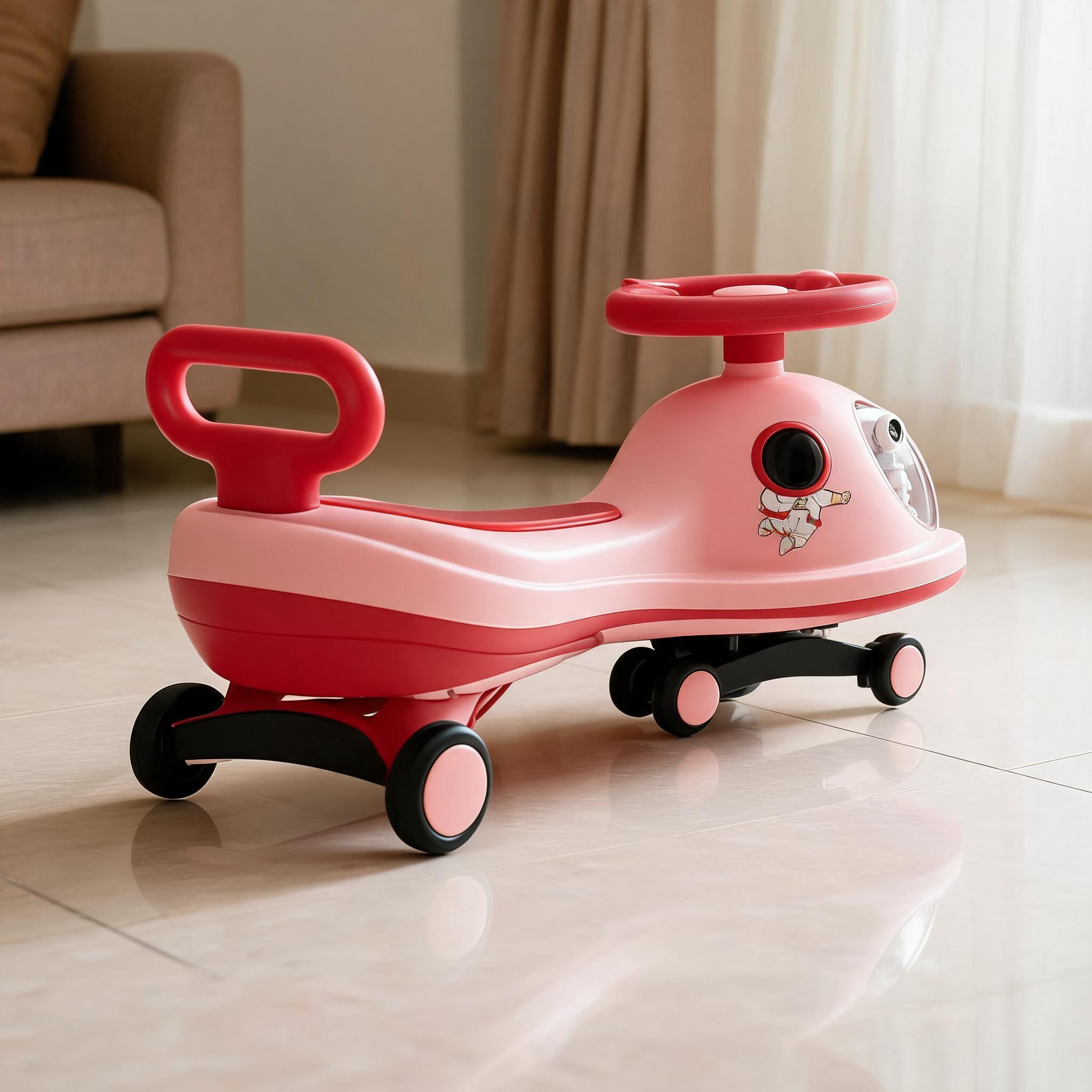 Pink Steering Wheel Ride On Toy Car