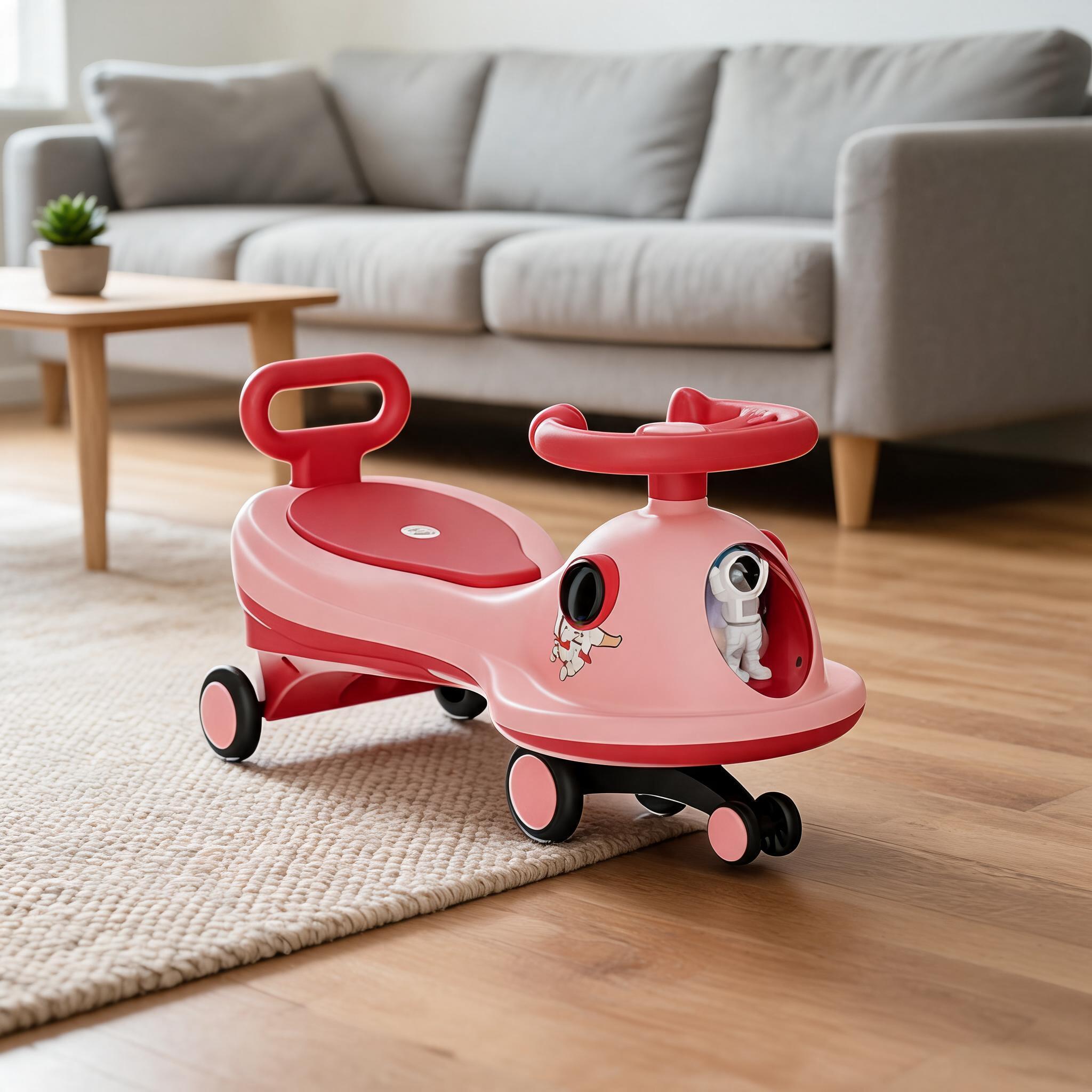 Pink Steering Wheel Ride On Toy Car