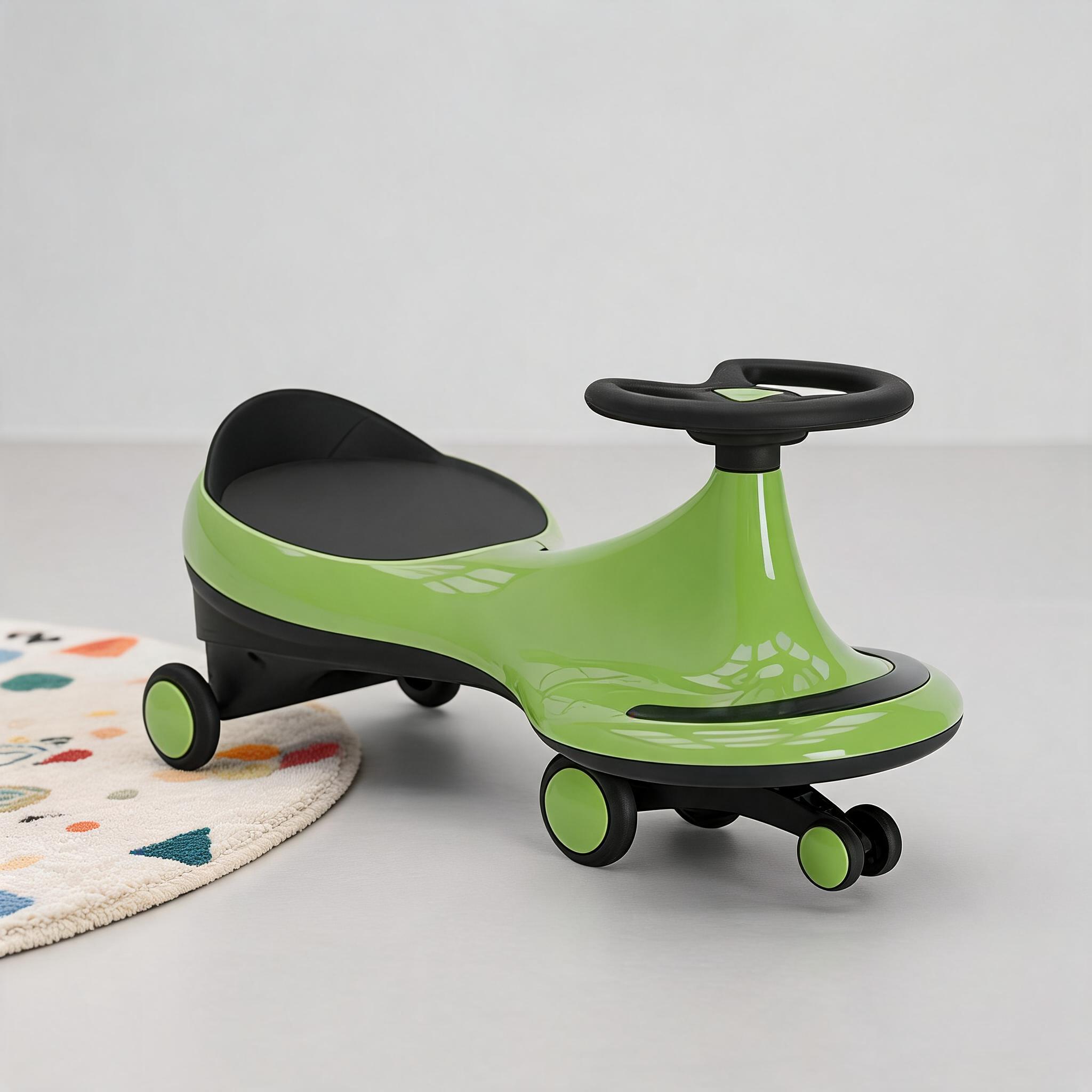 Green Ride On Wiggle Car With Steering Wheel