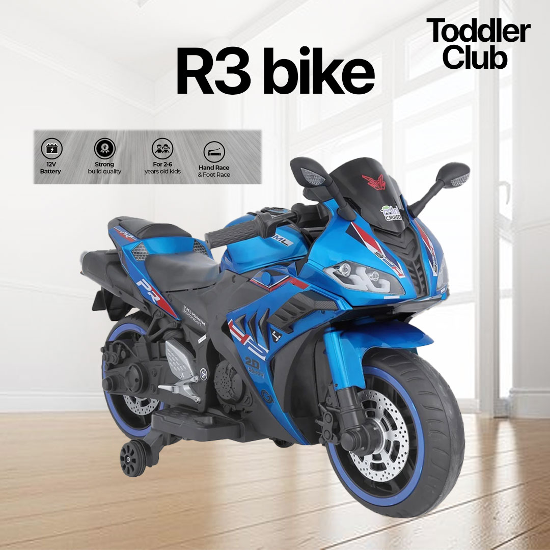 R3 Kids Electric Ride-On Sports Bike – Blue
