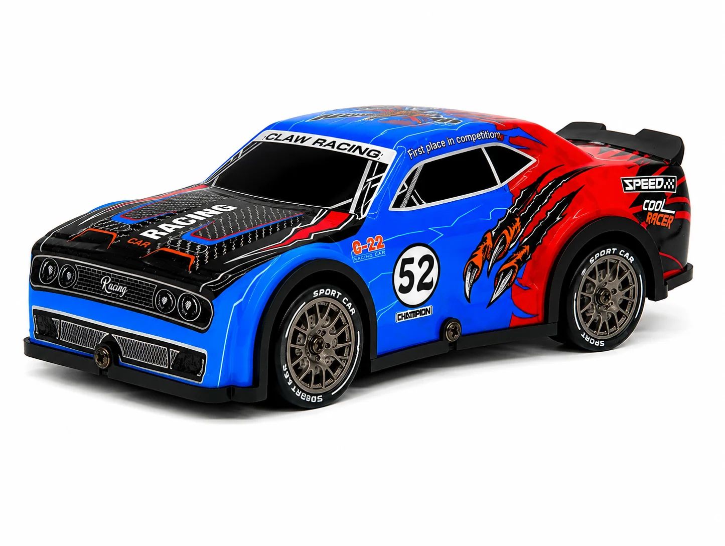 G-22 Remote Control Racing Drift Car for Kids, 3.7V Rechargeable RC Sports Car with Spray & Light Effects, Speed Control and Drift Tires